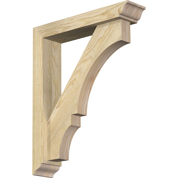 Ekena Millwork Balboa Traditional Rough Sawn Bracket w/ Offset Brace, Douglas Fir, 4"W x 18"D x 22"H BKT0402X18X22BOA01RDF - main